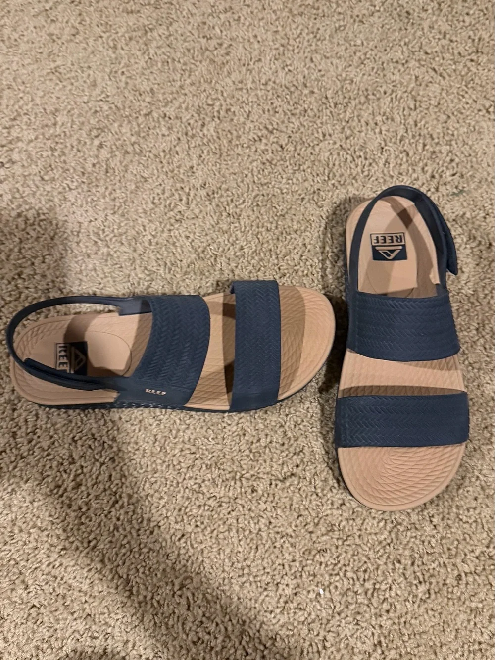 Reef black Double-Strap Sandals with Tan Footbed - Picture 2 of 3